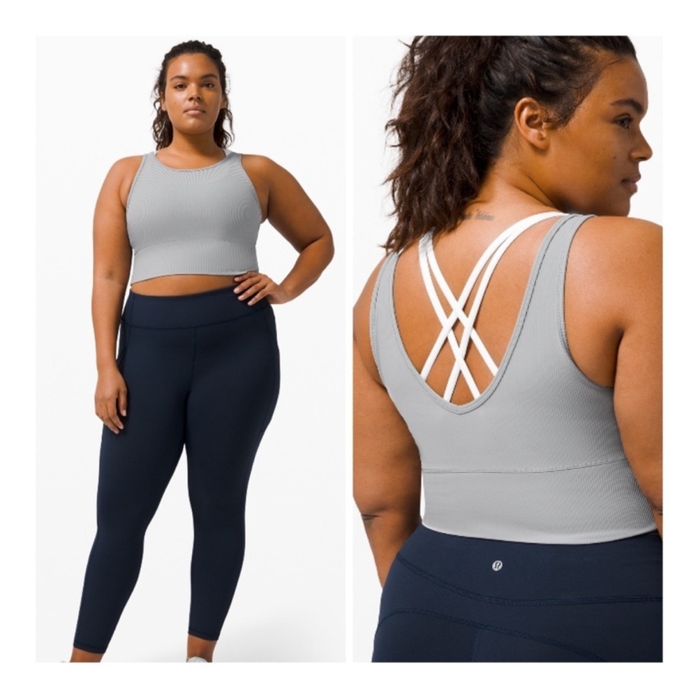 Lululemon Power Pivot Tank Rhino Grey 6 ribbed cropped gray basic summer